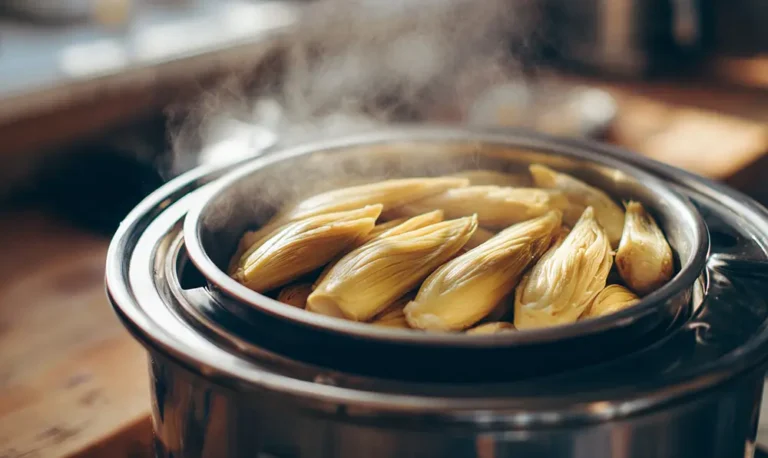 endives vapeur dorées dans une cocotte minute ouverte