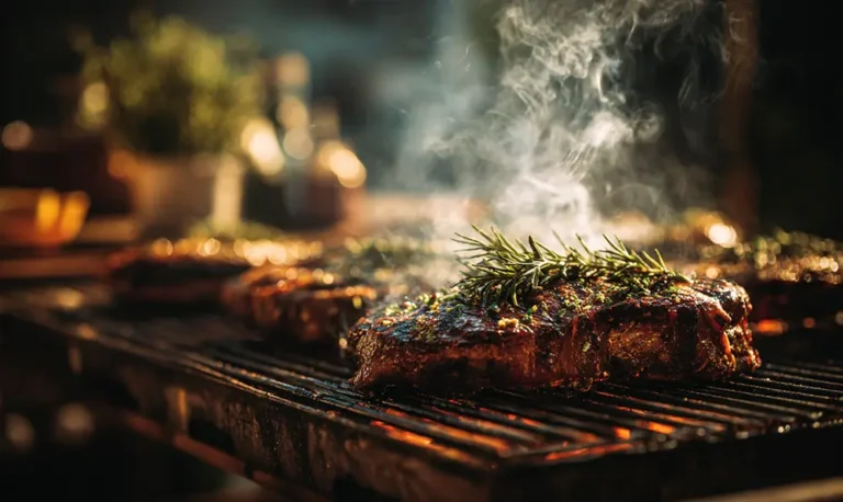 Côte de bœuf grillée sur barbecue familial