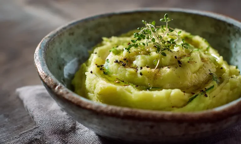 Bol de purée de courgettes et pommes de terre onctueuse et maison