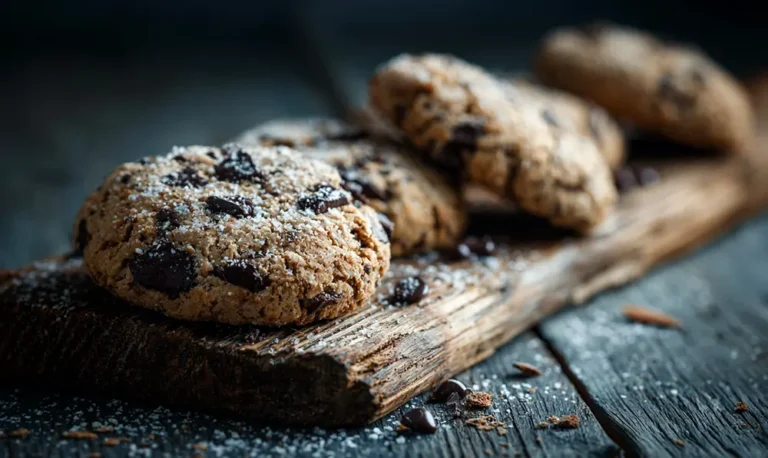 Photo d’un cookie healthy moelleux aux flocons d’avoine et chocolat noir