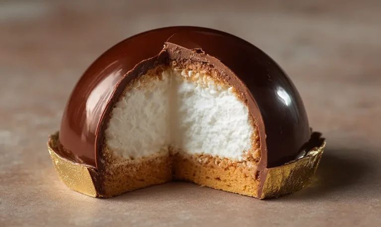 Bonbon au chocolat avec guimauve et biscuit, reflet de l’histoire culinaire