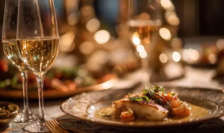 Image d’un plat raffiné nappé de sauce champagne, idéal pour les repas festifs