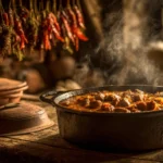 Axoa de veau dans une cocotte en fonte, plat typique du Pays Basque