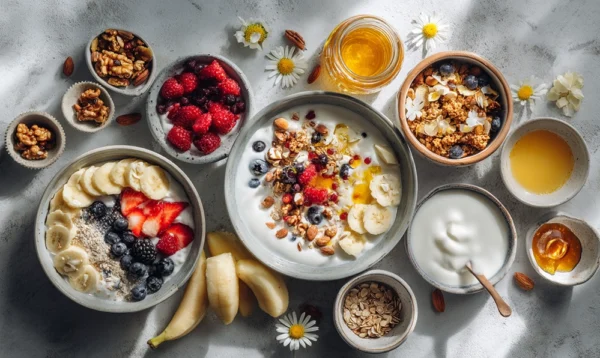 Inspirations de recettes avec Weetabix, lait végétal, fruits et noix