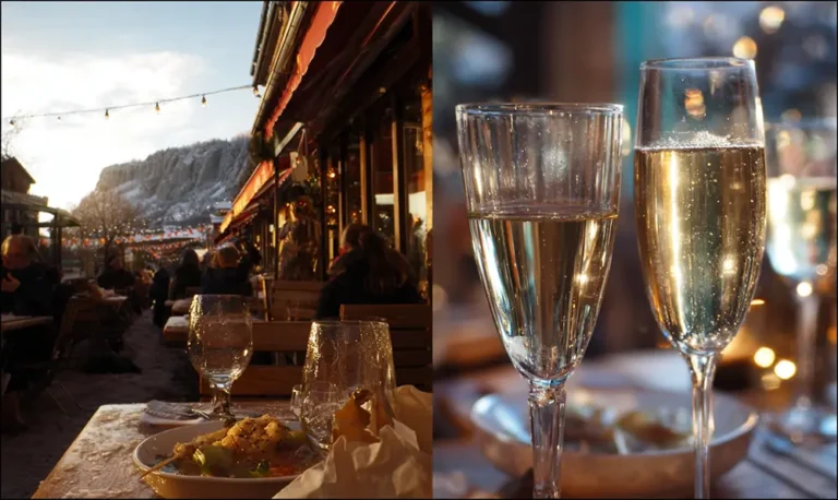 Vue contrastée des deux brasseries Le Gaulois, Albertville et Reims, entre ambiance montagnarde et terrasse urbaine animée