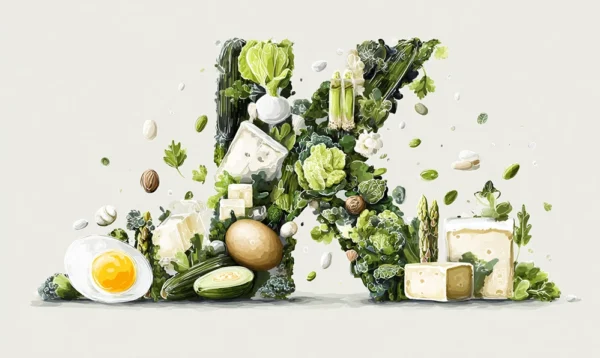 Illustration comparative des sources de vitamine K1 et K2