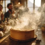 Mont d'Or fondant dans sa boîte d’épicéa, sortant du four, ambiance chaleureuse d’hiver