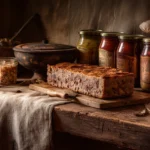 Photo d’un pâté de campagne maison dans une cuisine ancienne