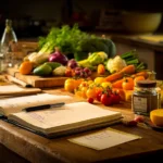 Balance de cuisine avec ingrédients frais et ustensiles pour apprendre à doser les aliments