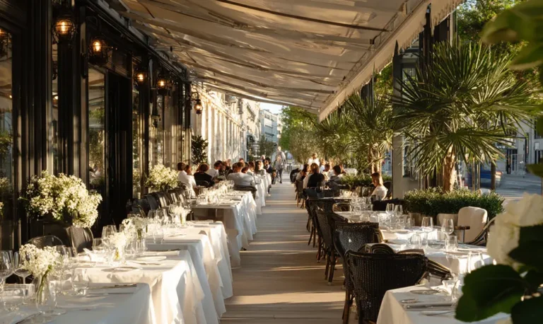 Terrasse du Gran Caffè Convivium à Paris, restaurant sicilien raffiné