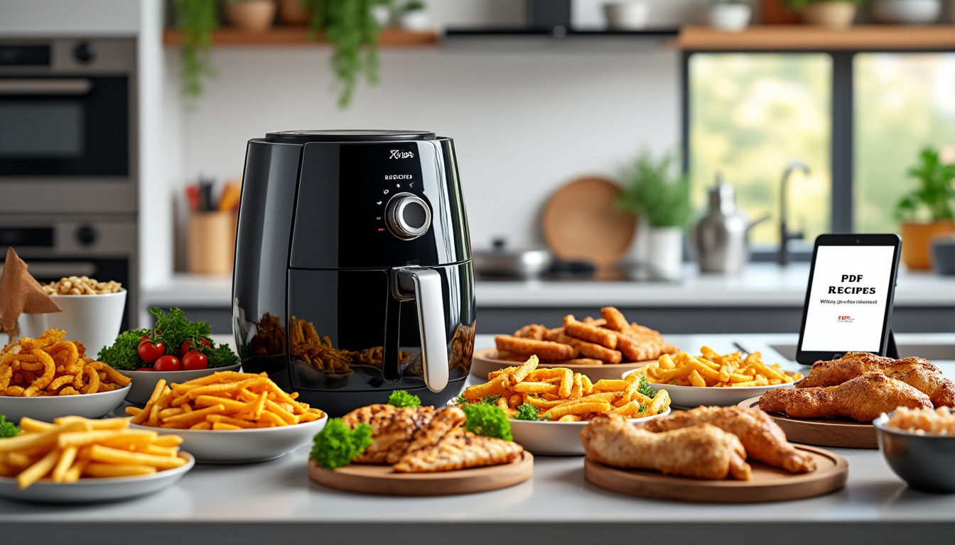 téléchargez gratuitement le livre '80 recettes avec la friteuse à air chaud' au format pdf et découvrez des idées savoureuses et saines pour cuisiner facilement avec votre friteuse à air.