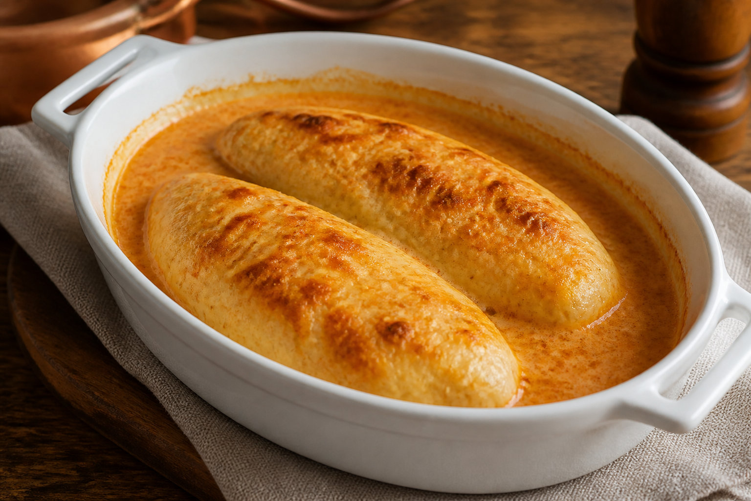 La gourmandise finale avec la sauce et le gratinage