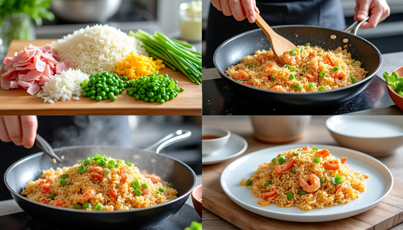 découvrez notre guide pas à pas pour réussir une délicieuse recette de riz cantonais, facile à préparer et savoureuse pour tous les repas.