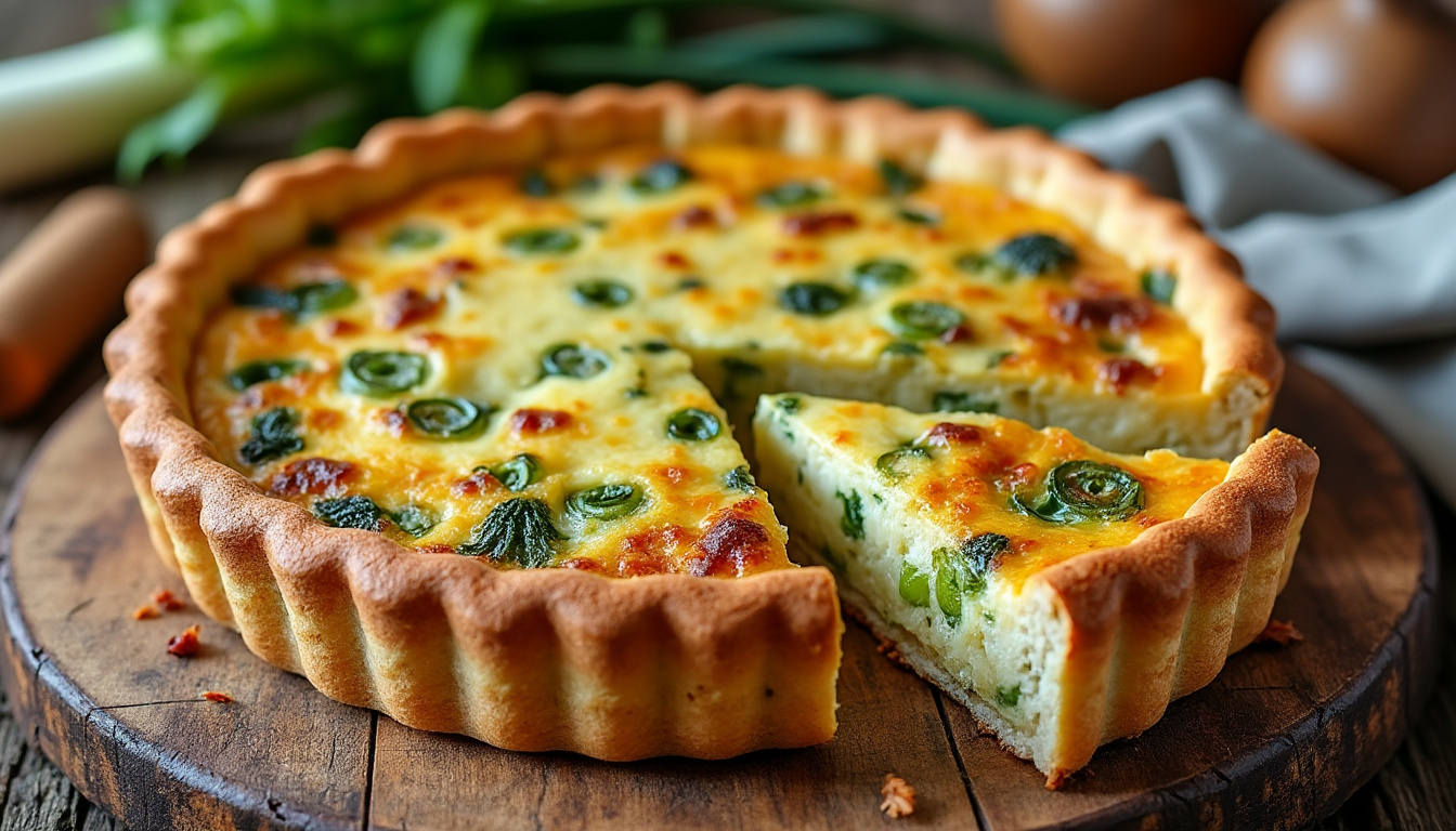 découvrez les ingrédients essentiels et la préparation simple pour réussir une délicieuse quiche aux poireaux, parfaite pour un repas savoureux et convivial.