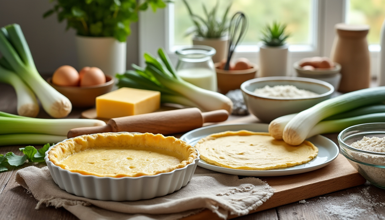 découvrez les ingrédients essentiels et les étapes simples pour préparer une délicieuse quiche aux poireaux, idéale pour un repas savoureux et facile à réaliser.