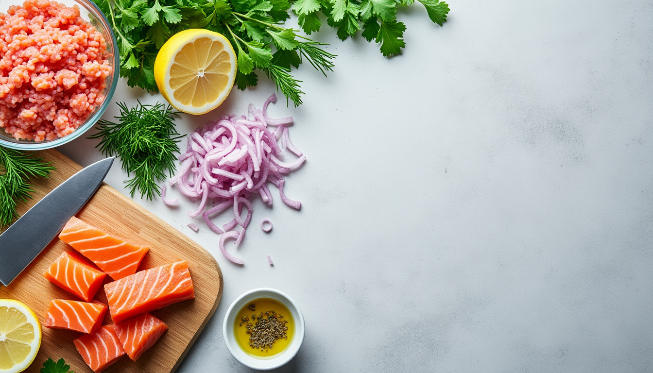 découvrez comment préparer facilement et rapidement un délicieux tartare de saumon frais, idéal pour une entrée saine et savoureuse.