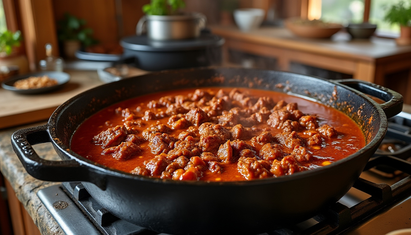 découvrez notre recette traditionnelle et épicée du chili con carne, un plat savoureux et réconfortant parfait pour réchauffer vos repas.