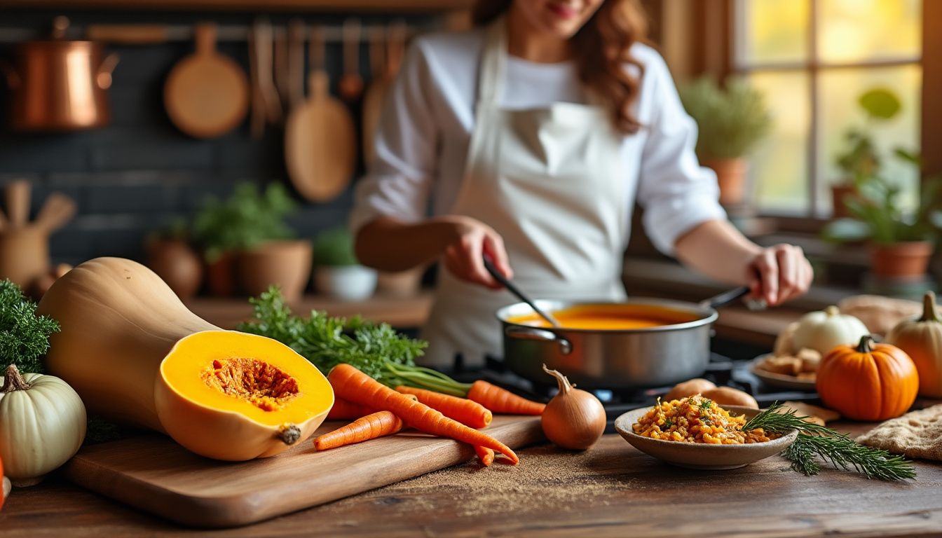 découvrez les secrets de chef pour réussir un velouté de butternut onctueux et savoureux, parfait pour réchauffer vos soirées d'hiver.