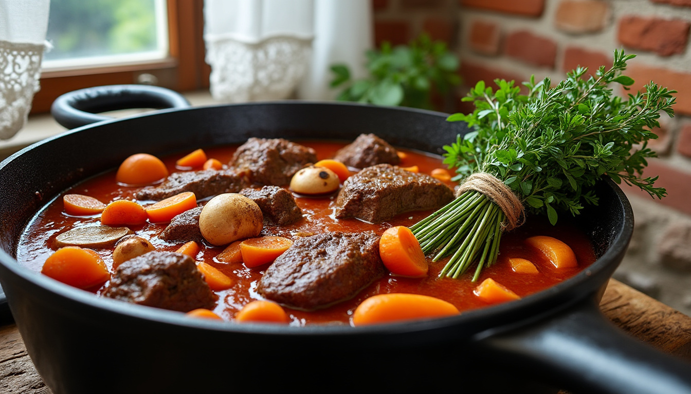 découvrez les secrets pour réussir un mijotage parfait de votre boeuf bourguignon, des astuces simples pour une viande tendre et une saveur incomparable.